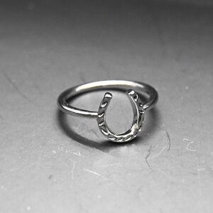 Stainless Steel Silver Horseshoe Ring